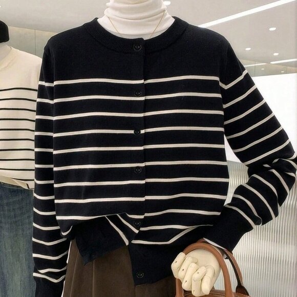 Black Casual Women's Cardigan - Picture 1 of 5